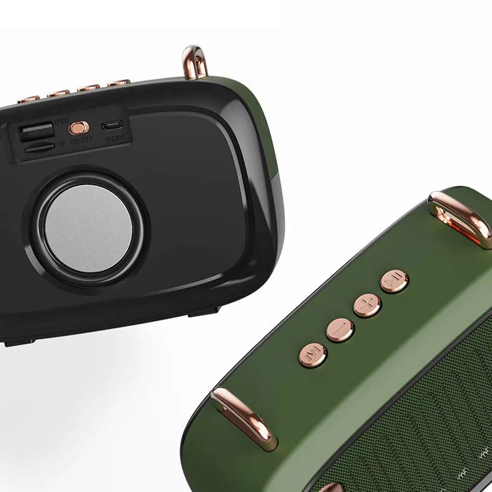 

Cool Vintage Portable Bluetooth V5.0 Speaker Long Worktime Outdoor Loudspeaker Support TF Card/U Disk/FM Wireless Subwoofer