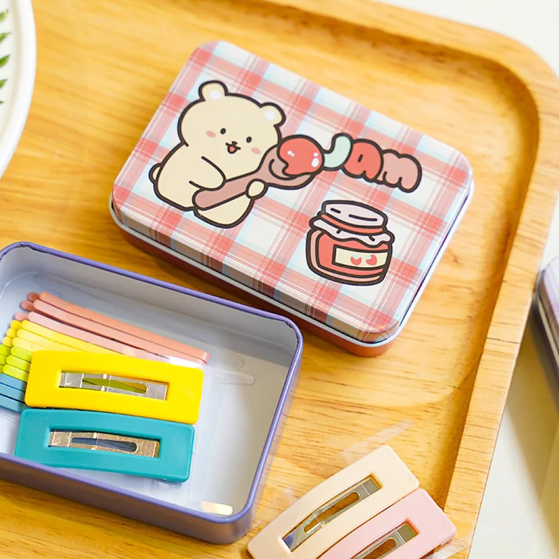 Мини жестяная металлическая коробка корейский Медведь герметичная банка