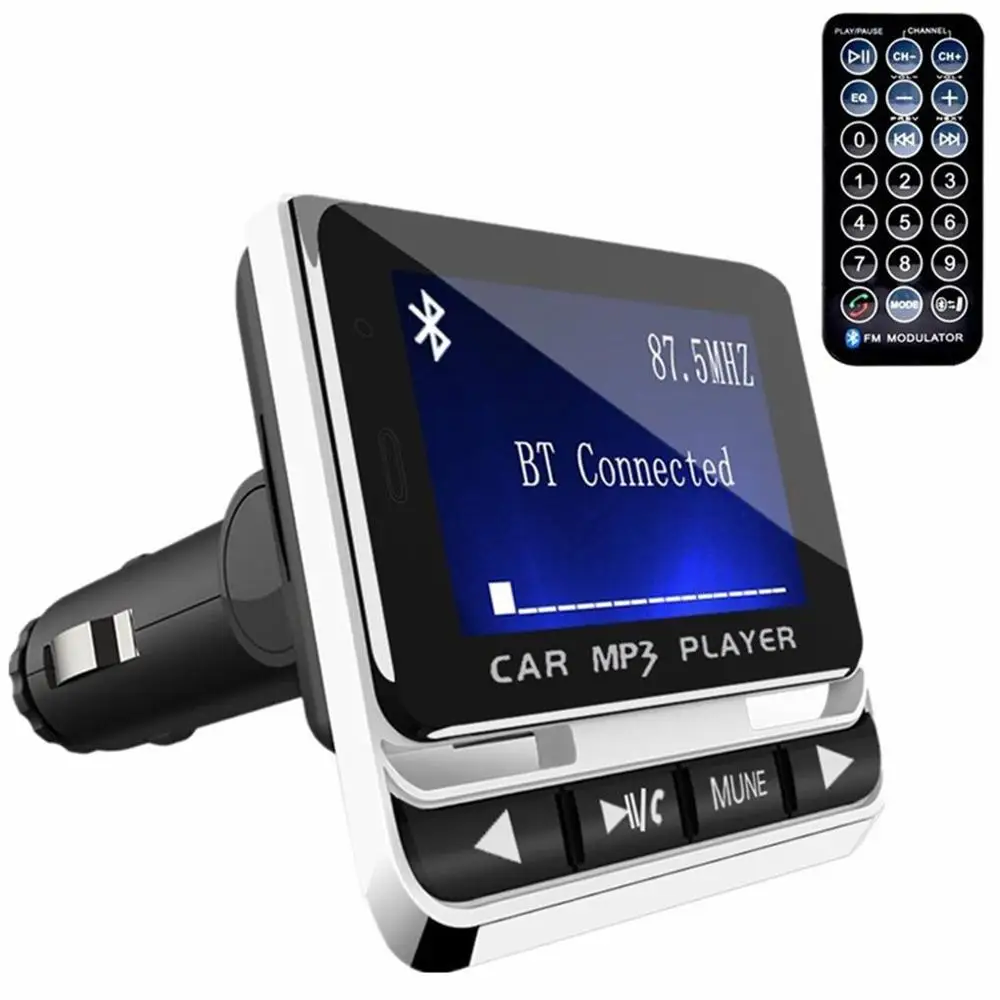FM12B Автомобильный MP3 плеер с ЖК дисплеем 1 44 дюйма Bluetooth беспроводной fm передатчик