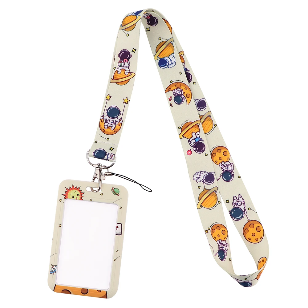 

JF1312 Space Astronaut Lanyard Cool Print Lanyards Strap Phone Holder Neck Straps Hanging Ropes Fashion Buttons Accessories
