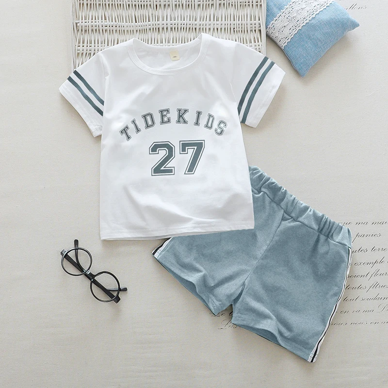 2021 новый комплект одежды для мальчиков летняя повседневная детская одежда