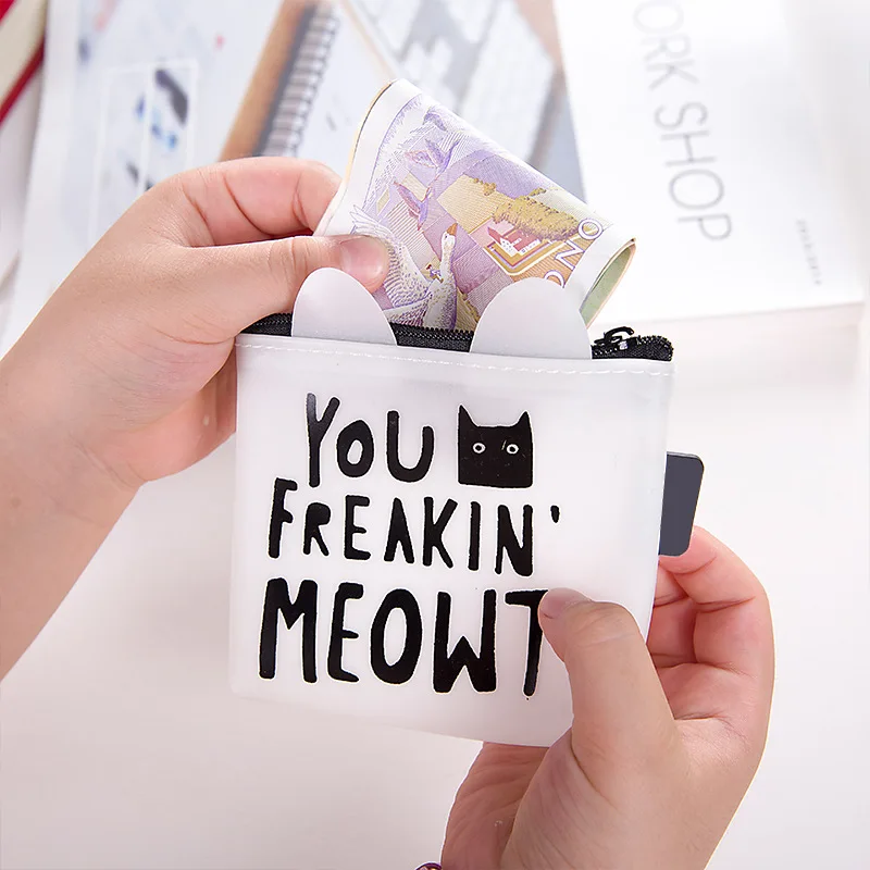 1 шт. Портативная сумка для макияжа с милым котом чехол хранения монет Дорожный