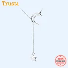 Trustdavis, Новое поступление, модная цепочка из стерлингового серебра 925 пробы с изображением Луны и звезд, соединительное звено подвеска, ожерелья для женщин, ювелирные украшения DA426