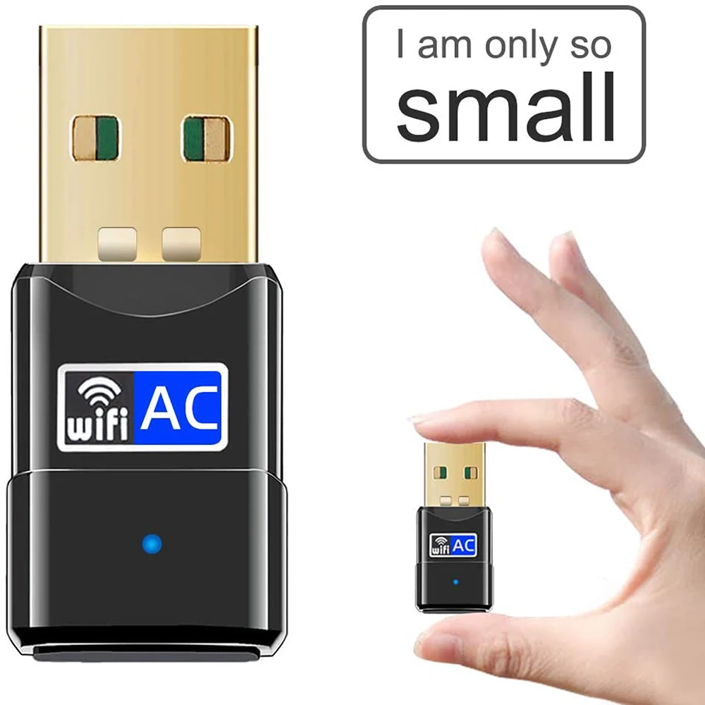 

600Mbps WiFi Adapter 5.8GHz 2.4GHz Dual-band USB Wireless Network Card Wi-Fi Dongle Receiver Mini PC Wi fi Signal Booster