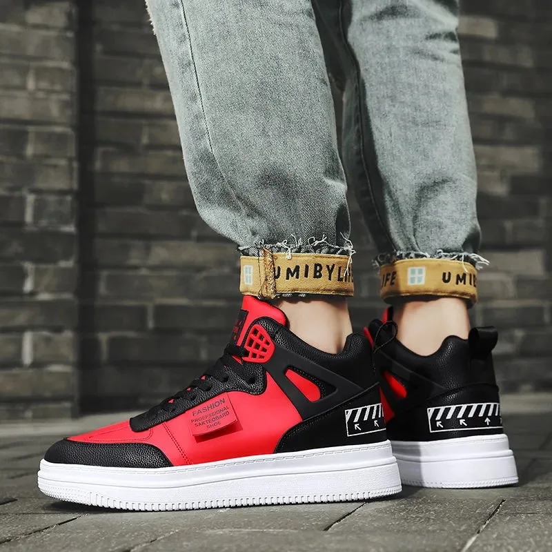 hot sale luxury brand men leather skateboarding shoes star sneakers male thick sole high top sport footwear zapatillas hombre free global shipping