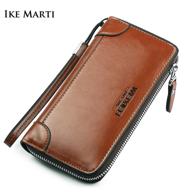 

New PU leather Men's Wallet Large-capacity Driver's License Mobile Wallet Long Zipper Coin Purse Casual Wristlet Men Clutch
