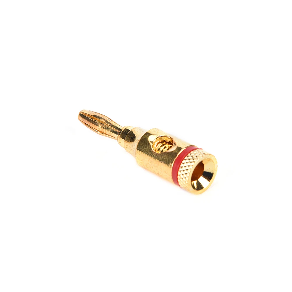 

JETTING Wholesale Price 8pcs 24k Gold Plated Musical Speaker Cable Wire Pin Banana Plug Connector Drop Shipping