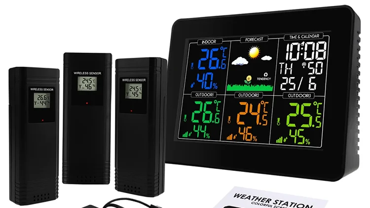 

Hygrometer Wireless Weather Station Color Large Display Temperature & Humidity w/ Adjustable Backlight (OEM Packaging Available)