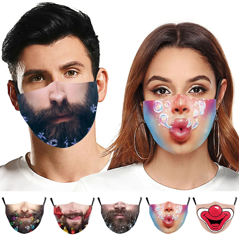 Смешные женские и мужские маски для косплея на Хэллоуин бородая маска с