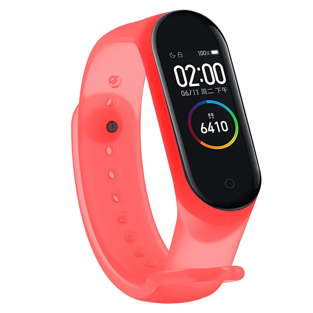 Прозрачный силиконовый сменный браслет на запястье для XiaoMi mi Band 4 цветной