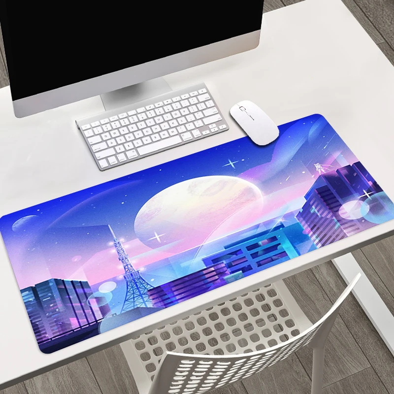 

Computer Mouse Pad Sailor Moon Landscape Gamer Setup Gamer Accessory Deskpad Rubber Keyboard Mat Non-slip Mousepad Anime Carpet