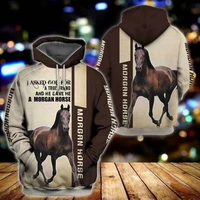 haflinger horse 3d full printing for men belgian warmblood unisex springautumn casual pullover loose hooded streetwear