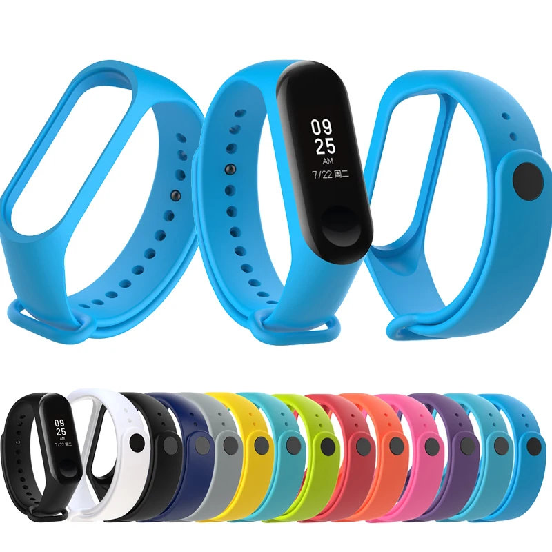 Ремешок mi band 4 мягкий силиконовый браслет для xiaomi xiomi xaom xioami 3 изгиб цвета