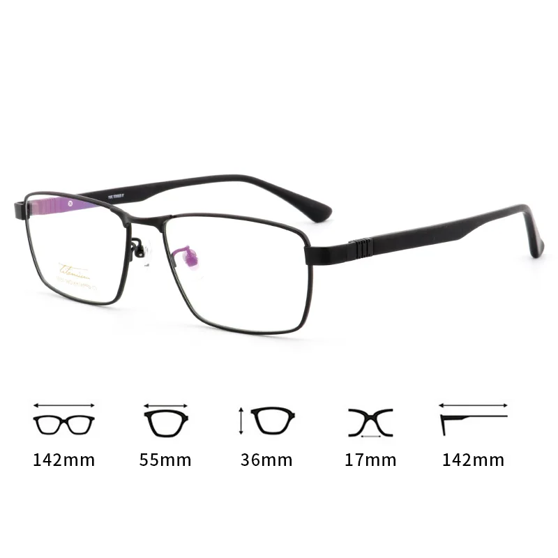 Men's eyeglasses frame pure titanium RXable prescription glasses myopia male Titan 10154 10155 | Eyeglasses Frames