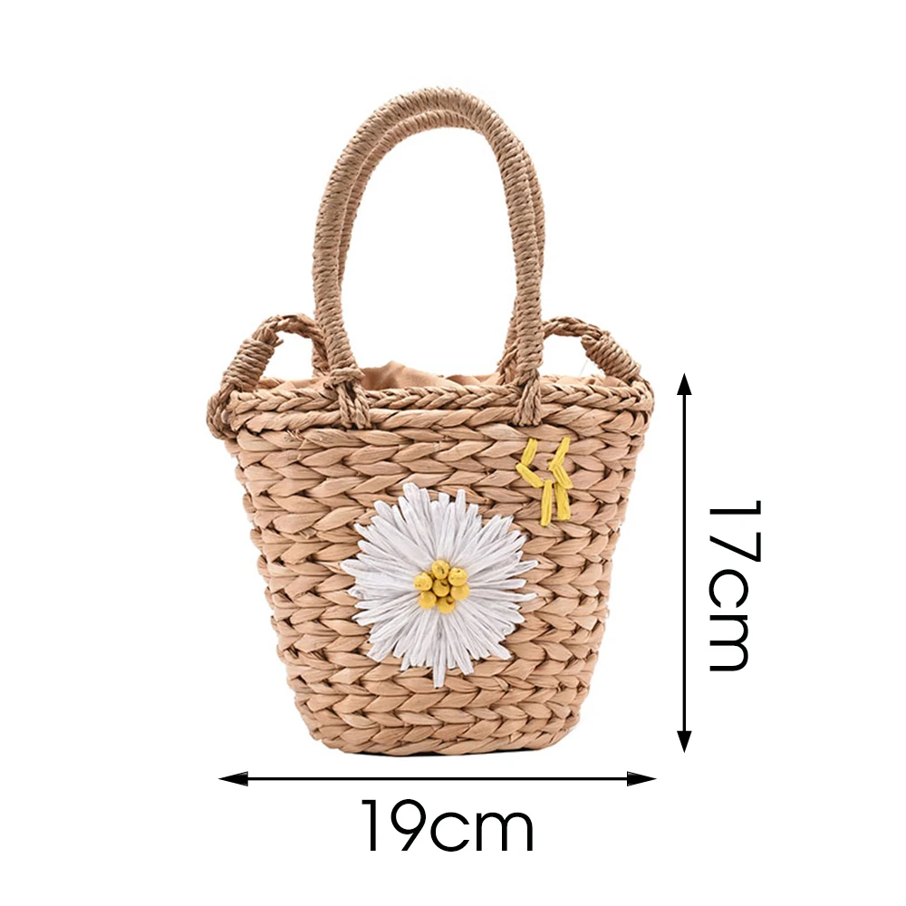 Vintage Rattan Basket Bags Wicker Woven Women Handbags Handmade Summer Beach Shoulder Bag Casual Large Capacity Tote Purses 2021