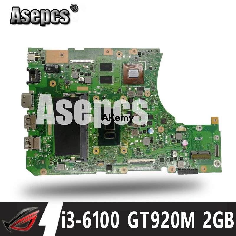 

Asepcs X556UJ i3-6100 процессор GT920M 2 Гб N16V-GM-B1 4 Гб RAM материнская плата REV 2,0 для For Asus X556UJ X556UV материнская плата для ноутбука