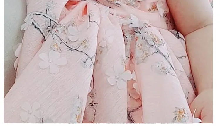 Платье для маленьких девочек розовое Тюлевое летнее платье крещения первого дня