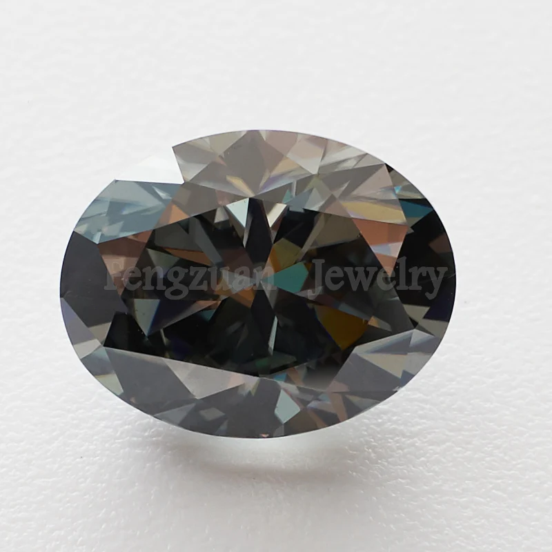 

Gray color Loose Moissanite Stone Jewelry 8x10mm 3ct Brilliant Cut GRA Oval Shape Moissanites Gemstone for Diamond Ring