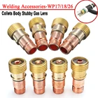 Аксессуары для сварочных фонарей, 1,0 мм1,6 мм2,4 мм3,2 мм, корпус медные патроны Forgelo, газовый коннектор объектива для Tig WP17 WP18 WP26