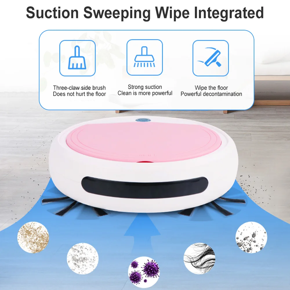 1200mAh 3-in-1 Smart Floor Cleaner Auto Rechargeable Sweeping Robot Dry Wet Vacuum Strong Suction | Безопасность и защита