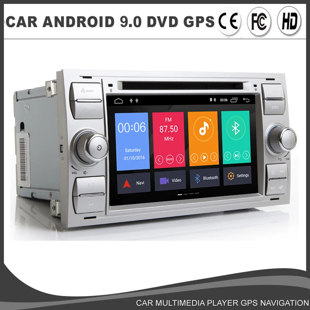 Android 9 0 четырехъядерный автомобильный DVD GPS плеер для FORD FOCUS FIESTA TRANSIT FUSION CONNECT KUGA C-MAX
