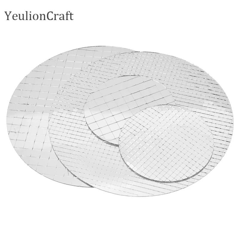 Самоклеящаяся круглая стеклянная зеркальная мозаичная плитка Chzimade для