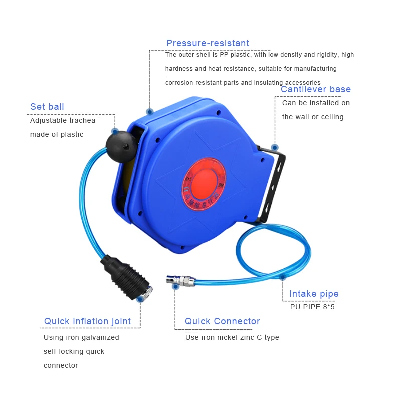 9 метров PU8 * 5 автомобильный пневматический шланг-Катушка шланг трубка OD 8 мм ID