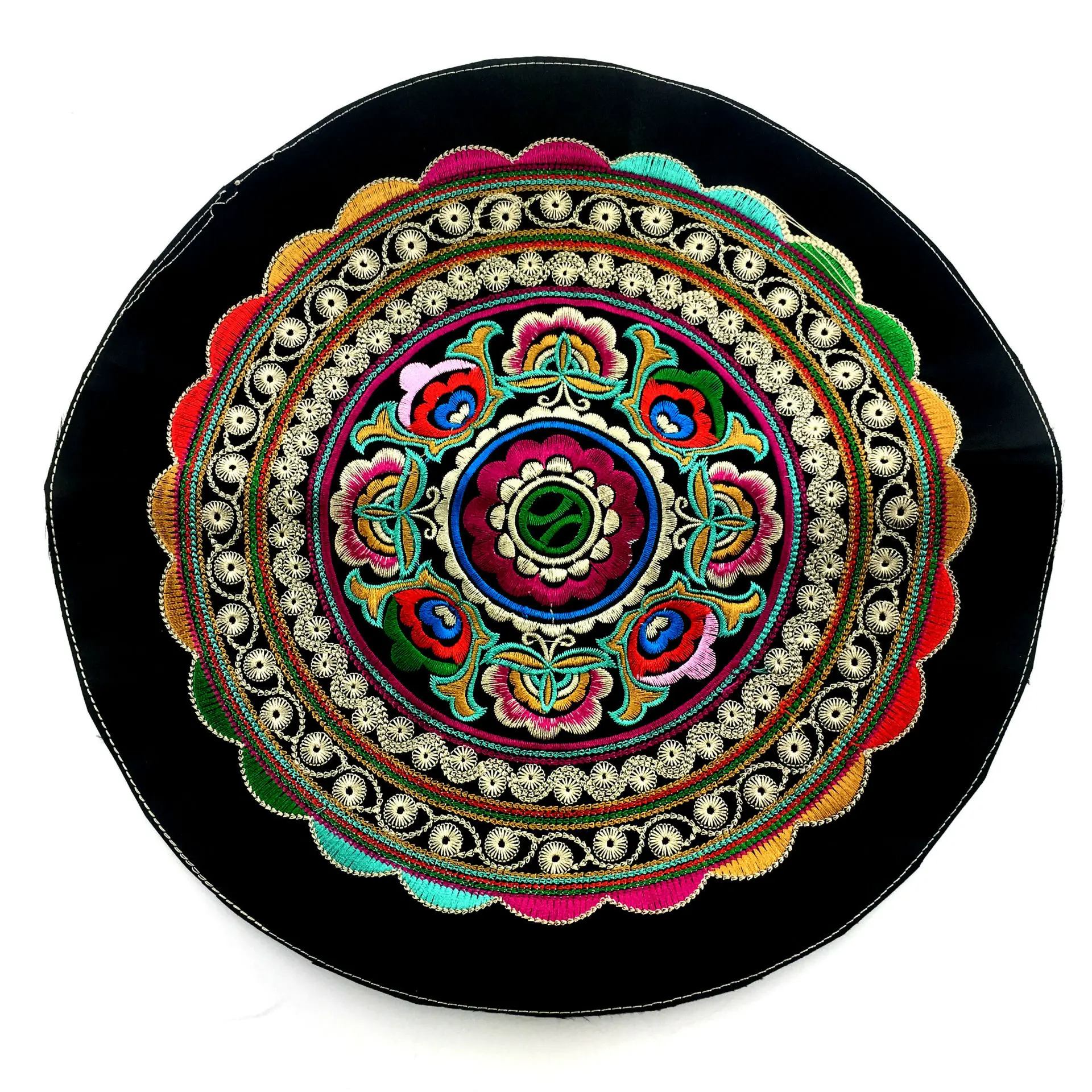 BOHO Мода Большие круглые Мандала с вышивкой патчи Китайская народная цветок