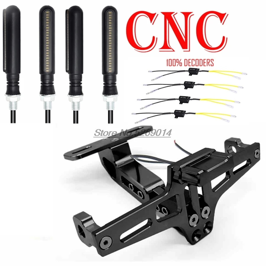 4 шт. светодиодный 100% декодеры мотоцикла с ЧПУ крышка номерного знака для Yamaha Kawasaki