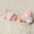 Детский реквизит для фотосъемки, милая вязаная одежда, реквизит для фотосъемки новорожденных, костюм кролика, аксессуары для фотосъемки