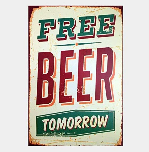 

Free Beer Souvenir Tin Sign art wall decoration,vintage aluminum retro metal sign,iron painting vintage decoration sign