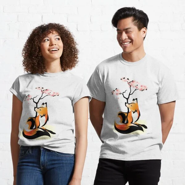 Классическая футболка Sakura Kitsune | Мужская одежда