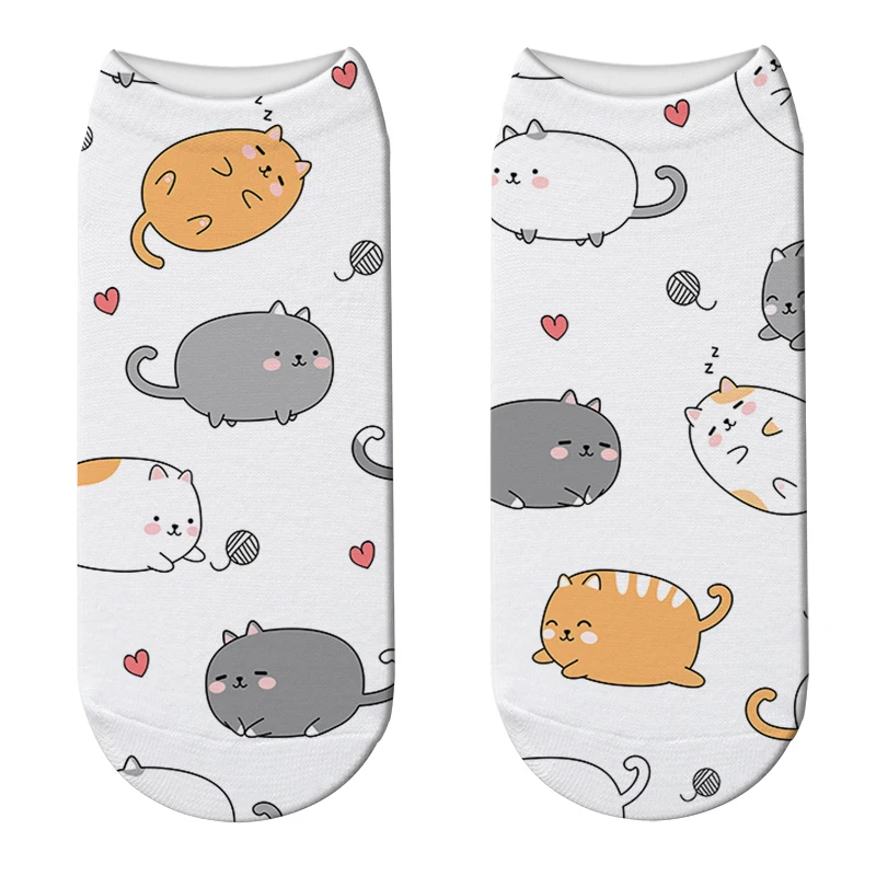 Модные женские туфли из хлопка и 3D детские носки с принтом изображением животных