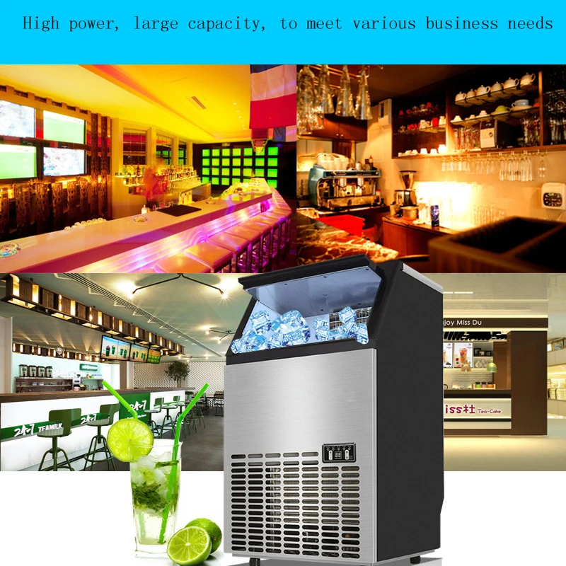 

Large Commercial Square Ice Machine Smart Panel Intelligent Automatic Ice Maker Low Noise