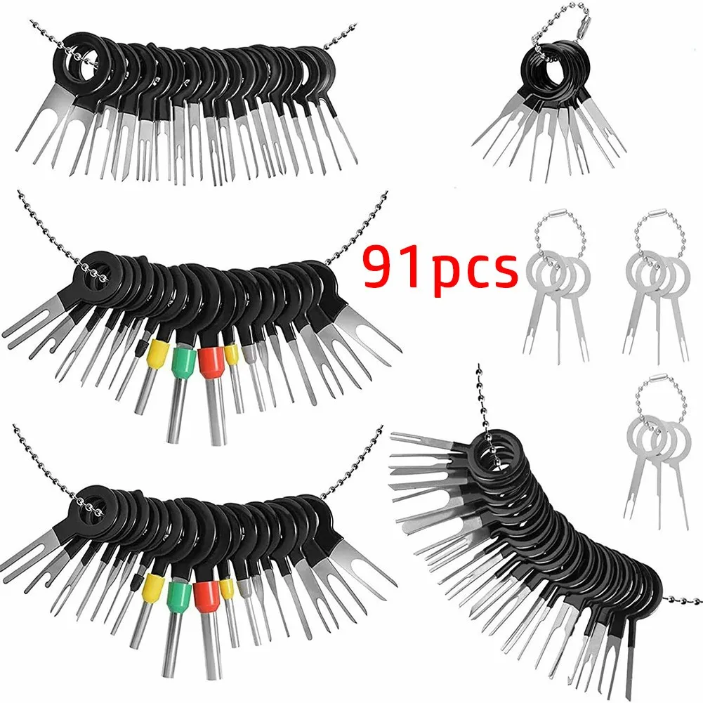 

91pcs Car Terminal Removal Electrical Wiring Crimp Connector Pin Extractor Kit Car Electrico Repair Hand Tools