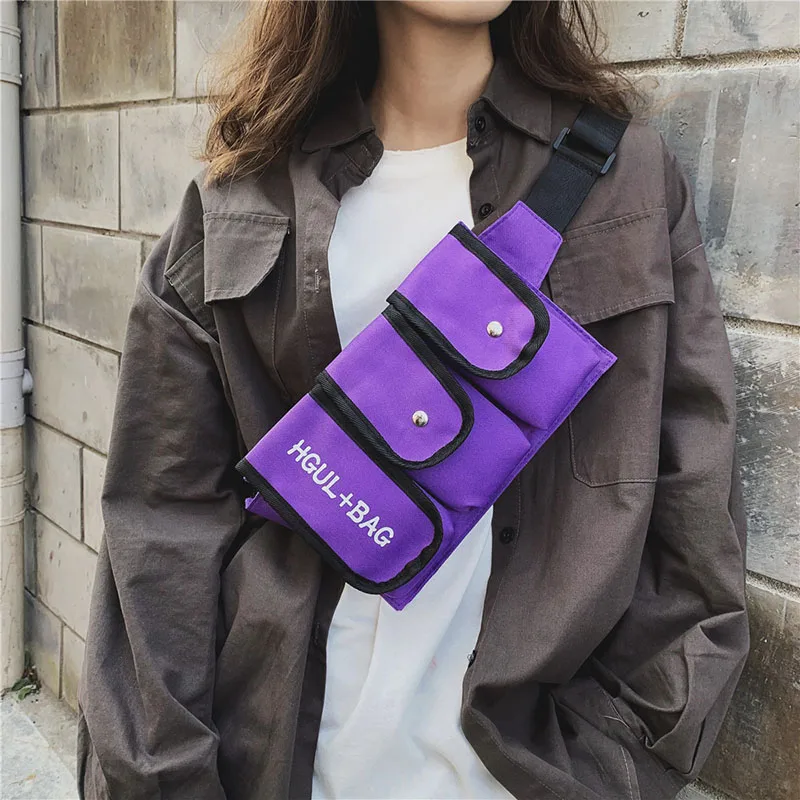 New Men Hip hop Waist Bag Boy Multi Pocket Tactical Pack Male Fanny Fashion Hip-hop Canvas Chest Bags Waterproof | Багаж и сумки