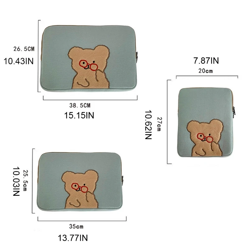 

Fashion Laptop Case Bag for Cartoon Glasses Bear Tablet Sleeve Inner Bag