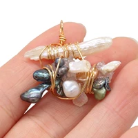 new style natural freshwater pearl irregular winding pendant for jewelry making diy necklace bracelet accessory