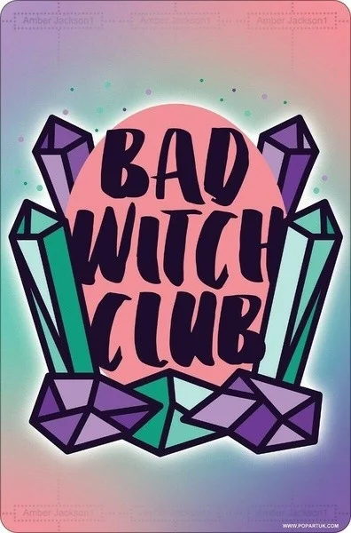 

Metal sign wall sign wall decorative plaque art collection Tin Sign Bad Witch Club Pink Home Decor Coffee Bar Decoration