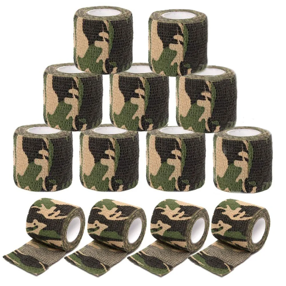6/12/24/48pcs Camouflage Tattoo Grip Bandage Elastic Wraps Tapes Nonwoven Self-adhesive Finger Protection for Tattoo Machine Pen