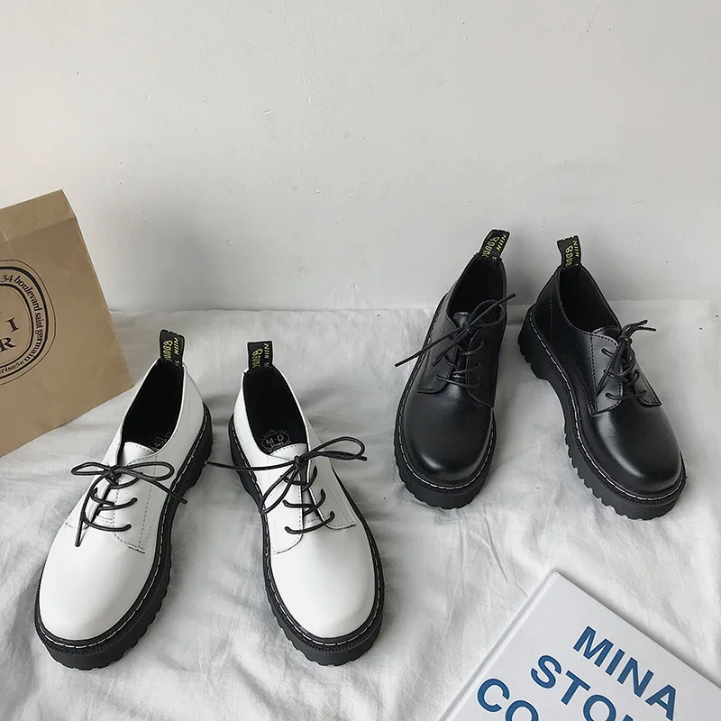 Кроссовки женские универсальные с круглым носком на платформе осень|Обувь без