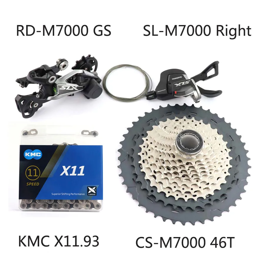 11-46T KMC SHIMANO SLX M7000 группа MTB M7000 кассета sprocke 11 скорость 42T 46T M7000 задний переключатель рычаг переключения передач HG601 11 цепь скорости - Цвет: 11-46T KMC