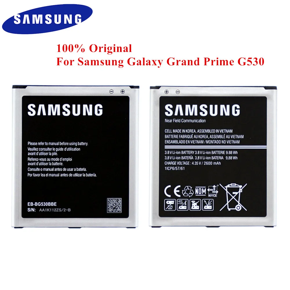 Оригинальная Аккумуляторная батарея для Samsung Galaxy Grand Prime G530 G530F G5308W G531 G531F G531H J3 2016 j3