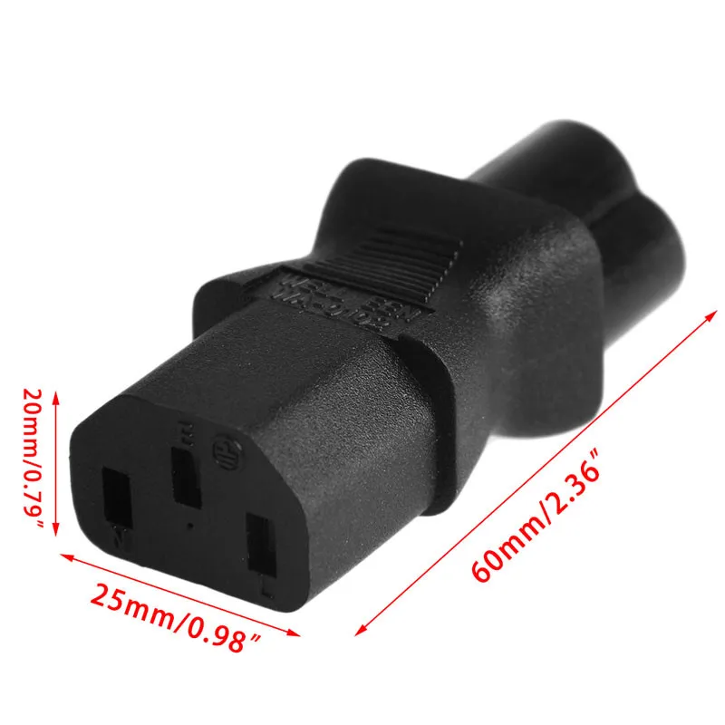 IEC 320 3 Pin C13 Female To C6 Male Cloverleaf Plug AC адаптер питания конвертер|adapter|adapter poweradapter female |