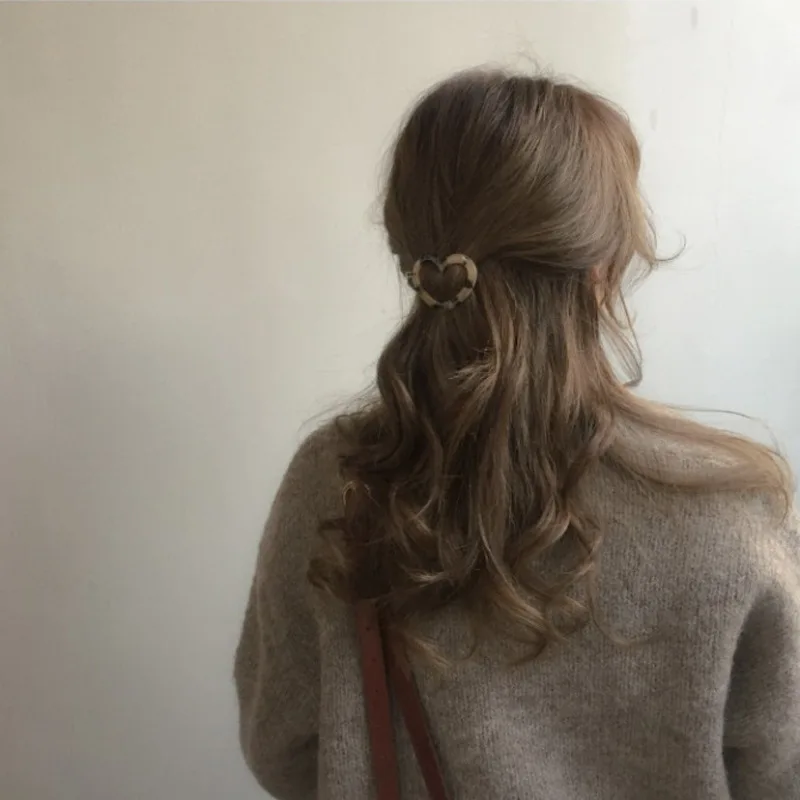 Шпилька для волос в Корейском стиле с изображением сердца янтарного леопарда| |