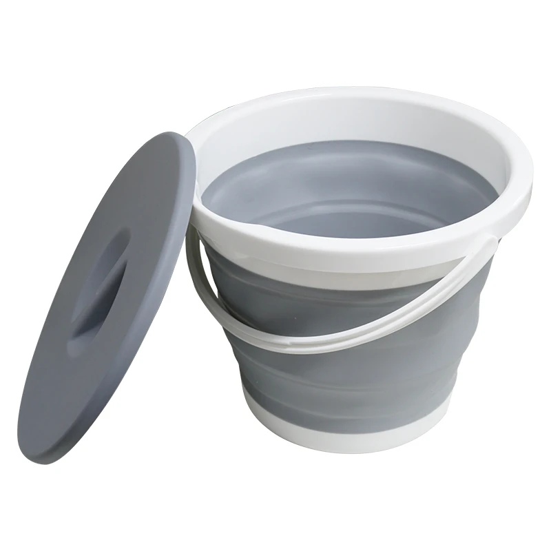 

5L/10L Folding Bucket Portable Car Wash Fishing Bathroom Kitchen Silicone Travel Bucket Outdoor Camping Supplies Home Bucket