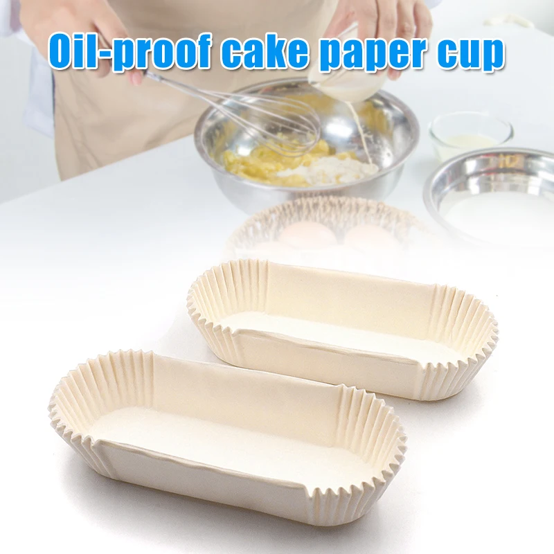 50Pcs Baking Paper Liners Straight Loaf Tin Non-stick Bakeware Parchment Greaseproof Cake Cupcake Paper Bread Liner for Kitchen
