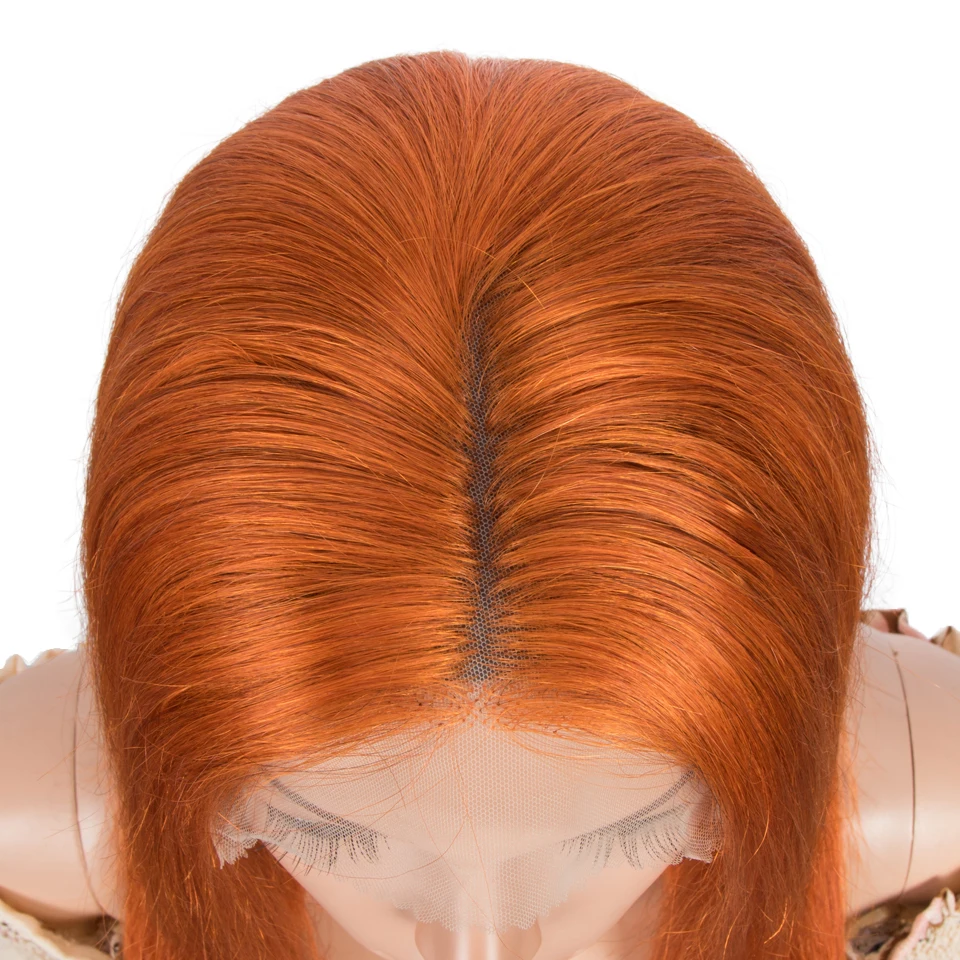 

Human Hair Wigs For Women Blonde Lace Front Wig Ginger Orange Remy Brazilian Hair Wigs 4x4 Lace Closure Straight Purple Wigs