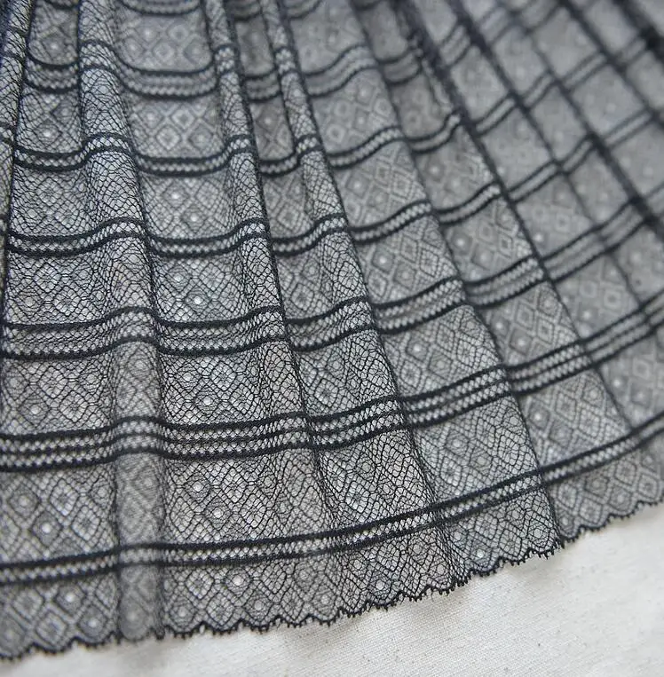 1 метр украшения для волос широкий черный эластичный кружевной обрез вышивка