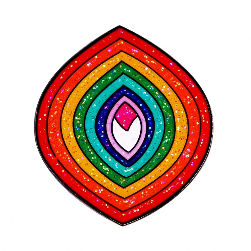 Радужная Вагина феминистская блестящая ЛГБТ-гордость брошь булавки